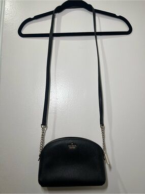kate spade Black Crossbody Dome Shoulder Bag with Chain Strap